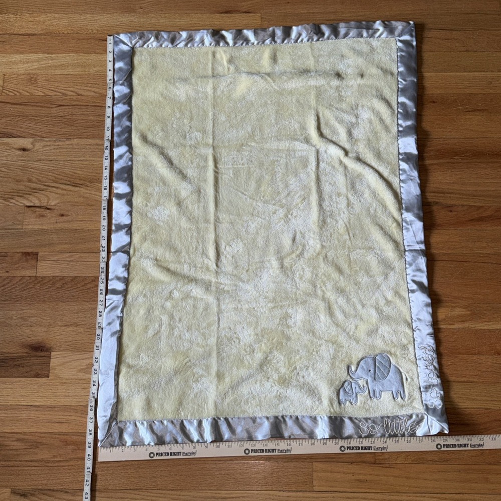 Baby Essentials Yellow Lovey Blanket So Loved Satin Trim Elephant
